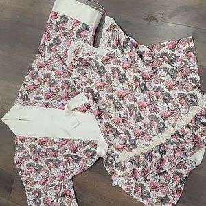 Victoria secret vintage  floral robe and slip set gold label medium